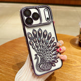 Bling Diamond Peacock Sparkly Electroplated Case For iPhone