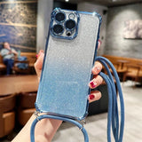 Crossbody Lanyard Glitter Case For iPhone