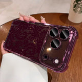 Luxury Burgundy Lace Electroplated Case for iPhone
