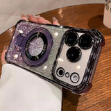 Glitter Plating Magnetic Stand Holder Case For iPhone