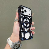 Magnetic Solid Color Plating Hollow Case For iPhone