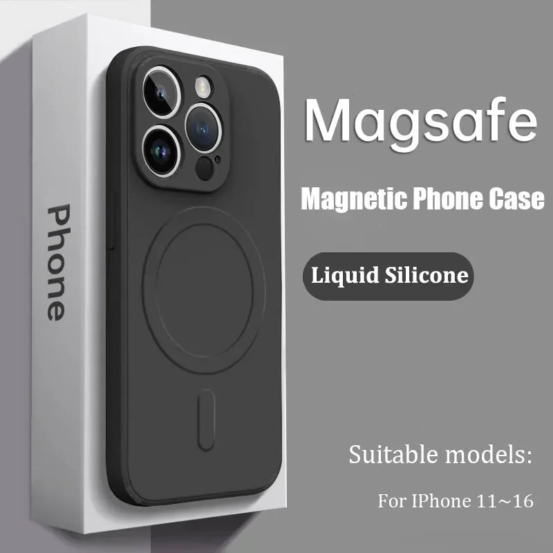 Liquid silicone soft strong magnetic case for iPhone