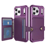 Wallet Card Holder Hybrid Rubber Bumper Case for iPhone