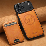 Leather Card Holder Stand Frame Case For iPhone