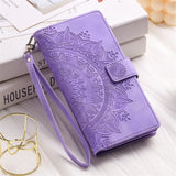Embossing Leather Flip Wallet Case For Samsung
