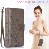 Card Slots Stand Flip Zipper Leather Wallet Phone Case For Samsung