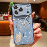 Gold Butterfly Pattern Magnetic Case For iPhone