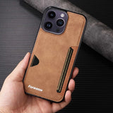 Retro Card Holder Wallet Case for iPhone