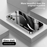 Simple Line Electroplated Glass Case for Samsung