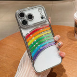 Plating Glitter Diamond Rainbow Quicksand Case For iPhone