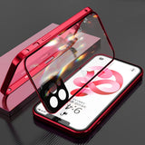360° Metal Magnetic Double Sided Glass Case For iPhone