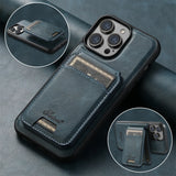 Magnetic Card Slot Leather Wallet Cases For iPhone