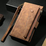 RFID Crossbody Zipper Leather Flip Wallet Case for Samsung
