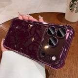 Luxury Burgundy Lace Electroplated Case for iPhone