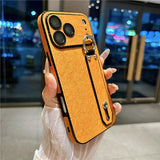 Wrinkle Leather Strap Shockproof Case For iPhone