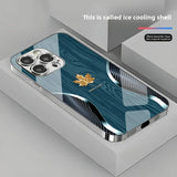 Gold Maple Leaf Wood Grain Case For iPhone
