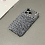 Luxury Glossy Crocodile Leather Texture Frameless Case For iPhone