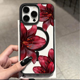 Red Lily Flower Magnetic Case for iPhone