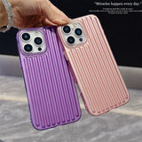 Luxury Corrugated Metallic Paint Matte Case For iPhone