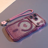 Rhinestone Glitter Magnetic Heart Case for iPhone