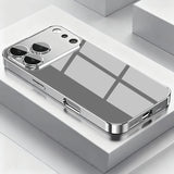 Silver Metallic Paint Electroplated Glass Case for iPhone