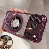 Glitter Plating Magnetic Stand Holder Case For iPhone