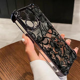 Luxury Burgundy Lace Electroplated Case for iPhone