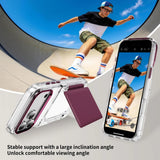 Dual Card Slot Wallet Transparent Bracket Case for iPhone