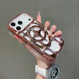 Magnetic Solid Color Plating Hollow Case For iPhone