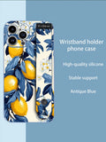 Fruit Lemon Colorful Star Flower Art Wrist Strap Case For iPhone