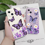Purple Butterflies Cute Case For iPhone