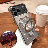 Shockproof Plating Magnetic Bracket Case for iPhone