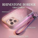 Double-sided Rhinestone Gradient Glitter Lanyard Case for iPhone