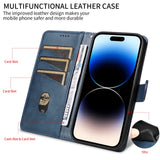 Flip Wallet Card Slot Line Leather Case For iPhone