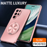 Magnetic Stand Ring Holder Lens Frosted Case for Samsung