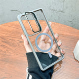 Transparent Magnetic Fold Holder Case For Samsung