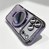 Glitter Diamond Mirror Magnetic Stand Case for iPhone