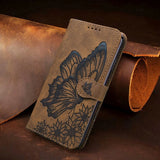 Premium Embossed Magnetic Leather Wallet Flip Case For iPhone