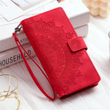 Embossing Leather Flip Wallet Case For Samsung
