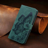 Premium Embossed Magnetic Leather Wallet Flip Case For iPhone