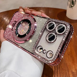 Transparent Diamond Glitter Magnetic Case for iPhone