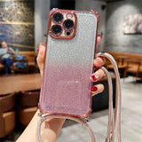 Crossbody Lanyard Glitter Case For iPhone