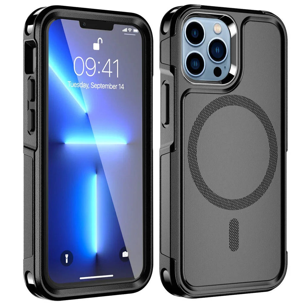 MagSafe Magnetic Shockproof Heavy Matte Case For iPhone