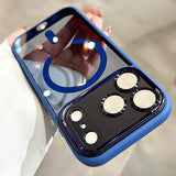 Metal Camera Bumper Magnetic Clear Case For iPhone