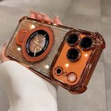 Glitter Plating Magnetic Stand Holder Case For iPhone