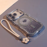 Rhinestone Glitter Magnetic Heart Case for iPhone
