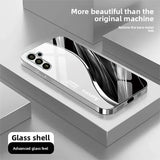 Simple Line Electroplated Glass Case for Samsung
