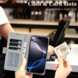 2 in 1 Cards Slot Leather Flip Wallet Case For iPhone