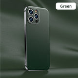 Luxury Plating Genuine Cowhide Leather Case for iPhone