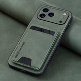 Luxury Synthetic Leather Card Bag Holder Case for iPhone